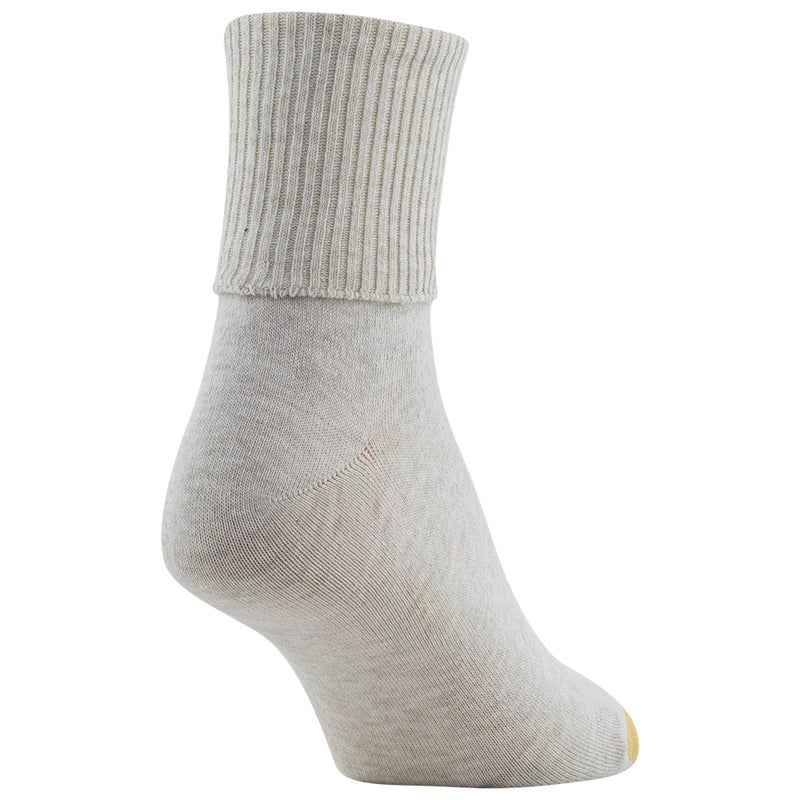 GOLDTOE Women's Classic Turn Cuff Socks, Multipairs, Brown Black Mix (6-Pairs), Shoe Size: 6-9 - Image 4